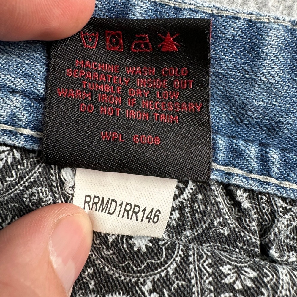 Rock & Roll Denim Jeans Men 34 Blue Revolver Straight Slim Straight Rodeo Cowboy - Picture 5 of 15